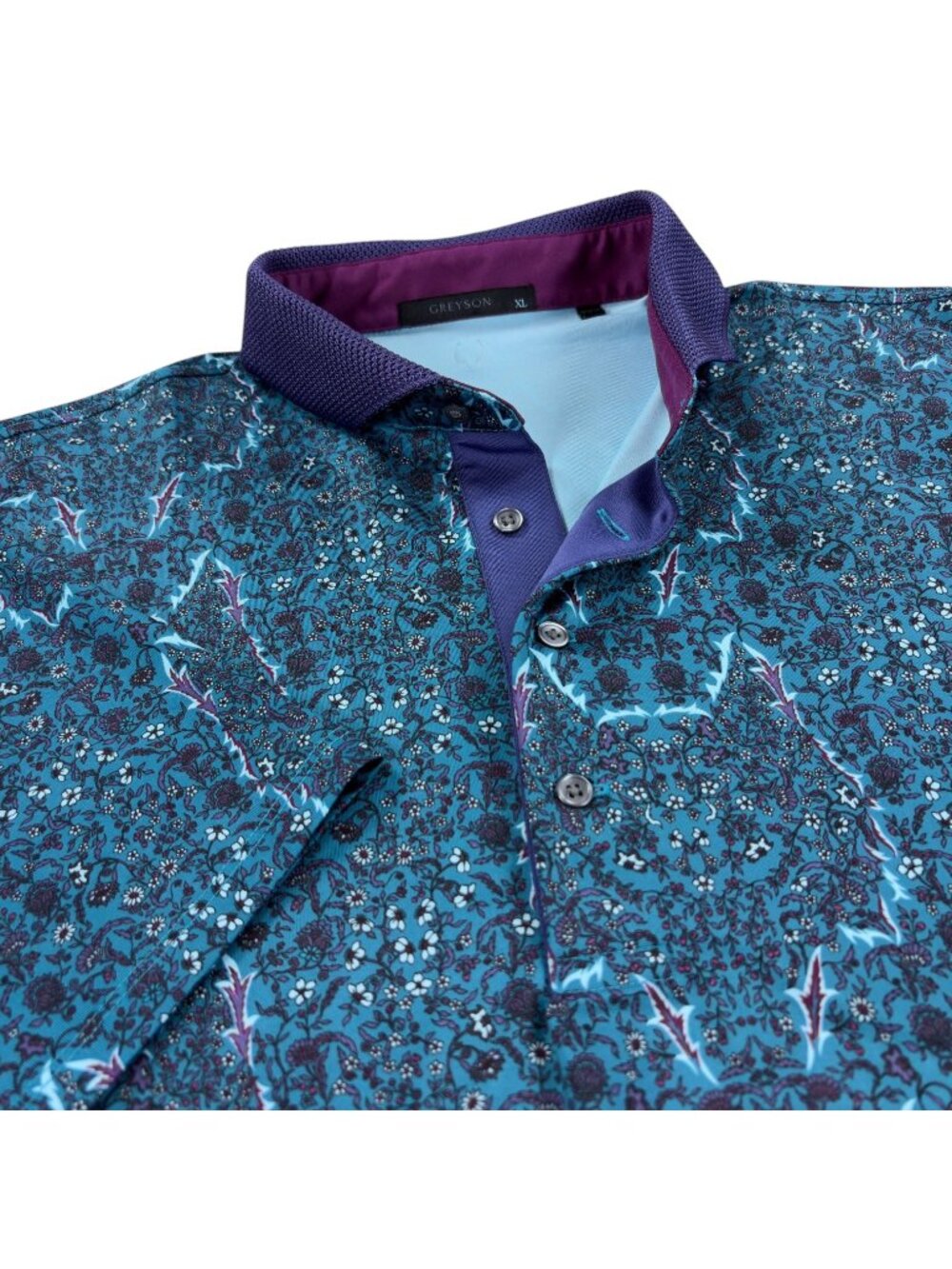 Greyson Golf Polo Jardin De Loupe Mens Size XL Short Sleeve Wolf Print